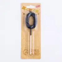 Свеча в торт на шпажке &laquo;Цифра 0&raquo;, черная, 5 см