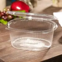 Контейнер одноразовый с неразъёмной крышкой, пластик, 1 л, 17.5&times;14.9&times;7.9 см, прозрачный