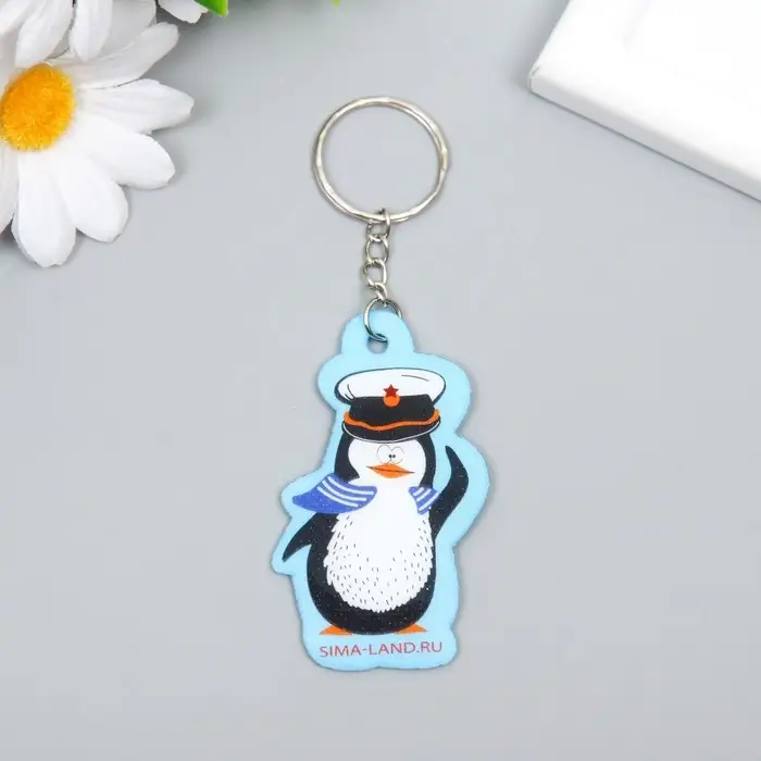 Брелок для ключей на кольце &laquo;Пингвин-морячок&raquo;, EVA, 3.8&times;6.5 см