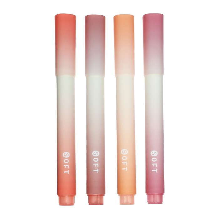 Набор маркеров-текстовыделителей 4 штуки, 4 цвета, оранжево-розовый градиент Набор маркеров-текстовыделителей 4 штуки, 4 цвета, оранжево-розовый градиент