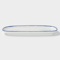 Блюдо овальное Blue Lagoon Magistro 34.5 см, белое, синий