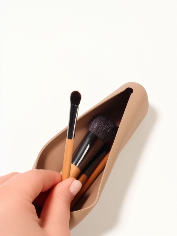 Футляр д/кистей 20*5*2см силикон бежевый пакет QF Футляр д/кистей 20*5*2см силикон бежевый пакет QF