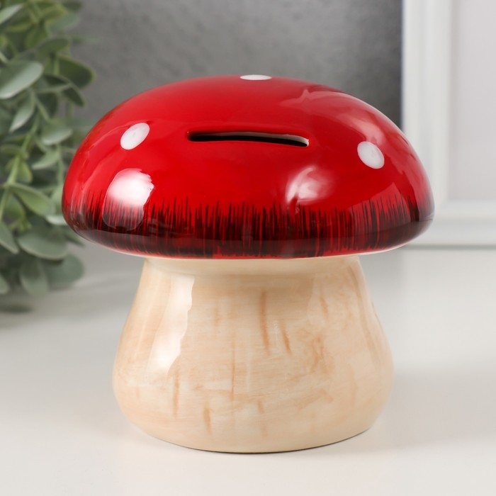 Копилка керамика "Мухоморчик" 13,3х13,3х13,3 см