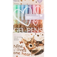 Набор гелевых ручек 8цв PASTELS.LOVE ME. Котики приносят счастье, 0.8мм