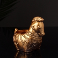 Кашпо "Лошадка с орнаментом" 8х9х6 см, бронза