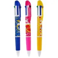 Ручка шариковая многоцветная Calligrata, автоматическая, 4 цвета, с рисунком, МИКС
