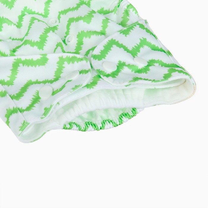 Многоразовый подгузник «Зигзаги», 3-15 кг, цвет зеленый, Крошка Я Многоразовый подгузник «Зигзаги», 3-15 кг, цвет зеленый, Крошка Я
