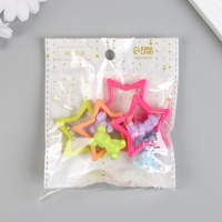 Бусины для творчества пластик "Медведь и звезда. Конструктор" набор 4 пары 4,4х4,4х0,7 см