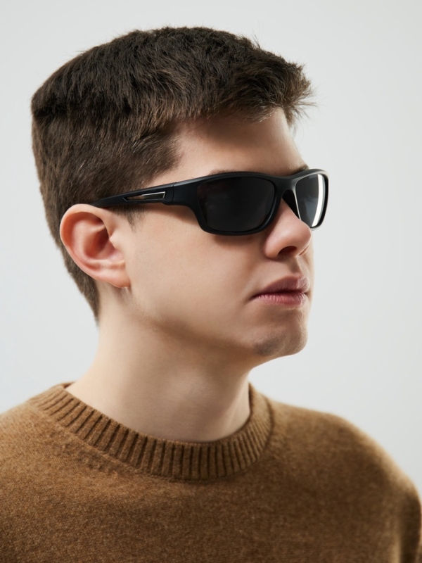 Очки солнцезащитные спортивные, uv 400, ширина 14.1 см, дужка 14.3 см, высота 5.3 см, желтые   10807