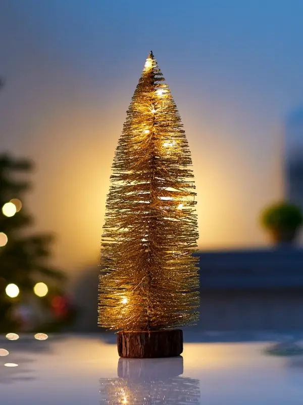 Фигура светодиодная &laquo;Ёлка золотистая&raquo; 30 см, 20 LED, от батареек AG13&times;3, свечение тёплое белое