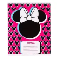 Тетрадь в линейку 24 листа, 4 вида МИКС, обложка мелованный картон, &laquo;Минни Маус&raquo;