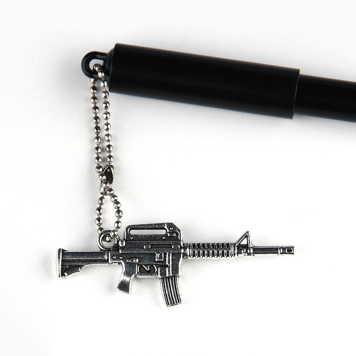 Ручка шариковая синяя паста 0.5 мм с подвеской автомат &laquo;23 февраля&raquo; пластик