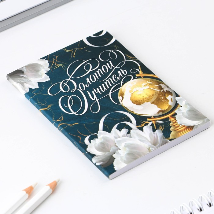 Набор &laquo;Золотой учитель&raquo;: ежедневник А6, 64 листа, блок с липким слоем и ручка