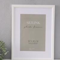 Фоторамка МДФ "Anna" 30х40 см, с паспарту (21х30 см), белый (пластиковый экран)