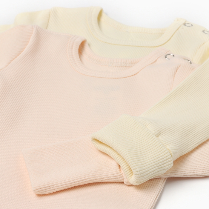 Комплект боди детских MINAKU: Basic Line BABY, цвет молочный/кремовый, рост 62-68