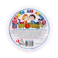 Тесто для лепки 12 цветов, 360 г, "Игротека" в пакете, микс