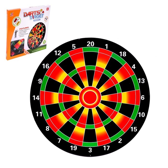 Дартс магнитный &laquo;Точно в цель&raquo;, диаметр 40 см, 6 дротиков