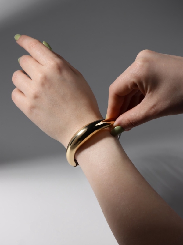 Браслет металл &laquo;Тренд&raquo; объёмный, цвет серебрено-золотой