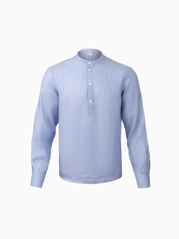 Рубашка мужская MINAKU в полоску, белая/голубая, размер 48