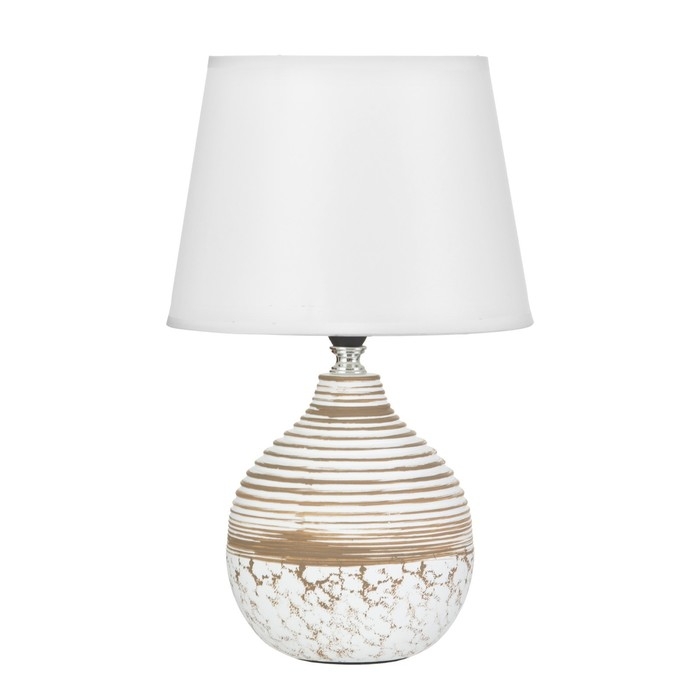 Настольная лампа "Иллирия" Е14 40Вт бело-кофейный 19х19х32 см RISALUX