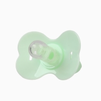 Пустышка классическая, с держателем, +0мес., цвет зеленый/желтый