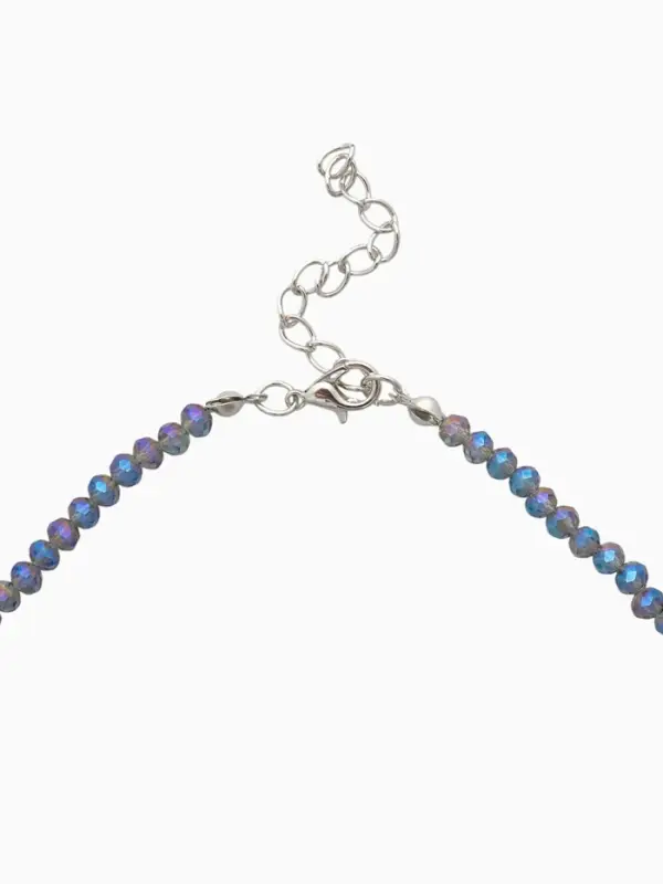 Чокер из бисера &laquo;Хрусталь&raquo;, серый в серебре, 37 см + 5 см доп, цепочка