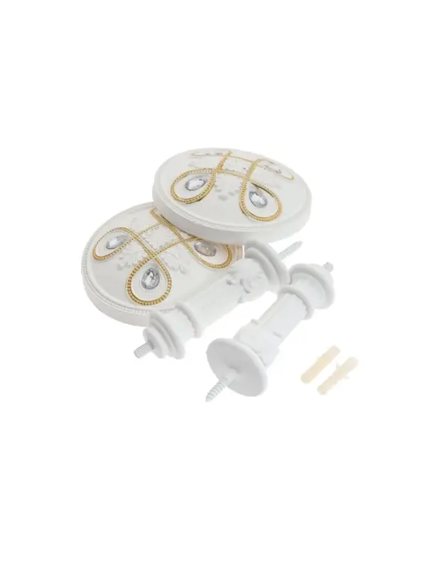 Крючок для штор CAPPIO KS033, d=98 мм, цвет белый с золотом, 2 шт