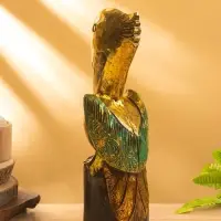 Сувенир интерьерный "Пеликан" 10х10х33 см, дерево, цв. золото