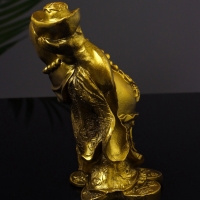 Статуэтка "Хотей со слитком" 15 см,  цвет золото