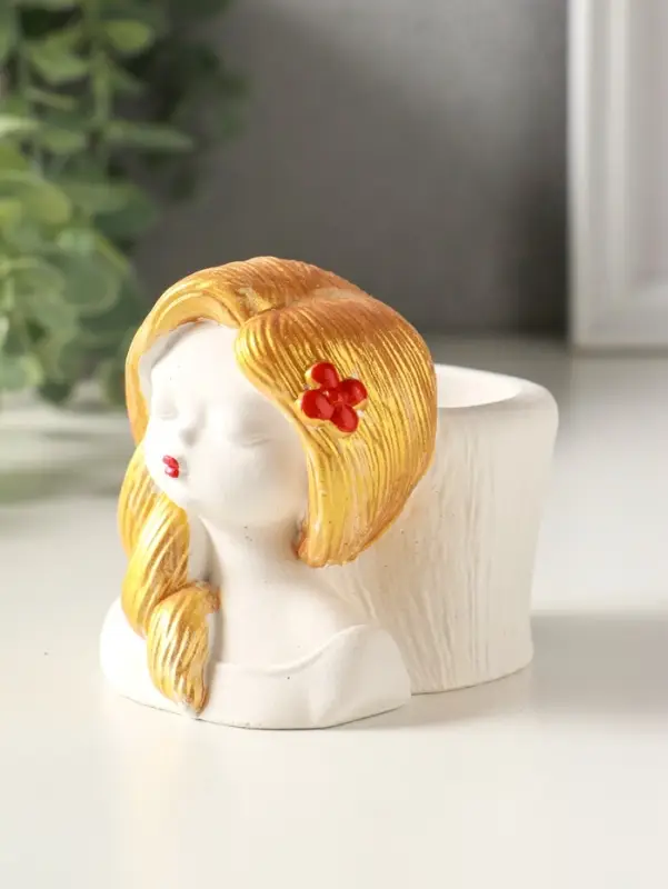 Подставка для мелочей "Русская красавица" 8х8х6 см, гипс