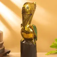 Сувенир интерьерный "Пеликан" 10х10х33 см, дерево, цв. золото