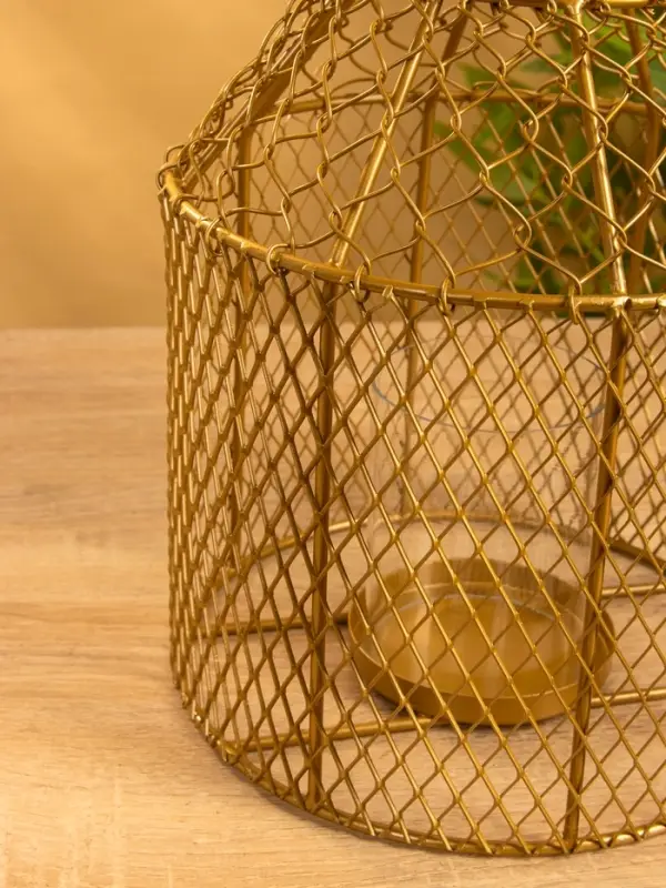 Подсвечник фонарь со стеклянной колбой 20х20х26 см, d 10 см, металл, цв. золото