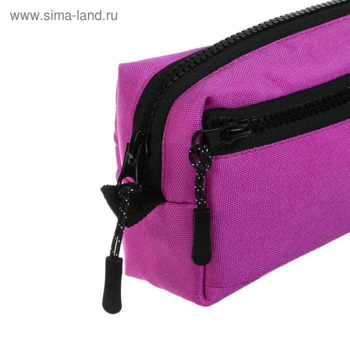 Пенал мягкий, 2 отделения, объёмный, 100 х 210 х 50 мм, Erich Krause, Neon Violet 49002