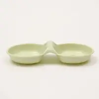 Миска пластиковая двойная 24 см х 11,5 см х 3 см зелёная