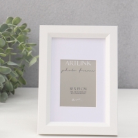 Фоторамка МДФ "Anna" 10х15 см, с паспарту (7х10 см), белый (пластиковый экран)