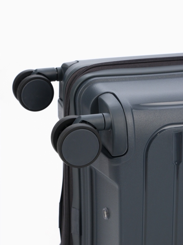 Чемодан 24", PP, 43*26*66, отд на молнии, код замок, 4 колеса, серый