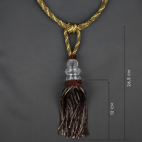 Кисть для штор &laquo;Три кристалла&raquo;, 50 &plusmn; 1 см, цвет коричневый/золотой