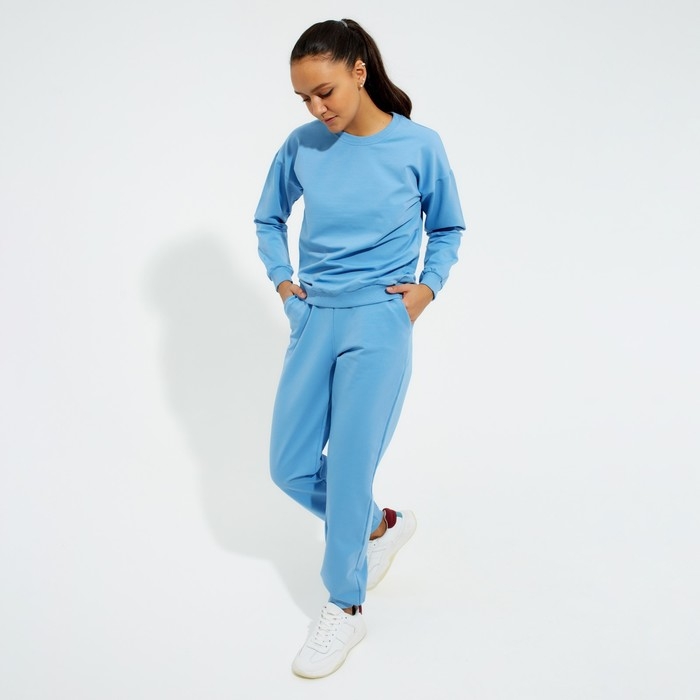 Костюм женский (свитшот, брюки) MINAKU: Casual Collection цвет голубой, размер 50
