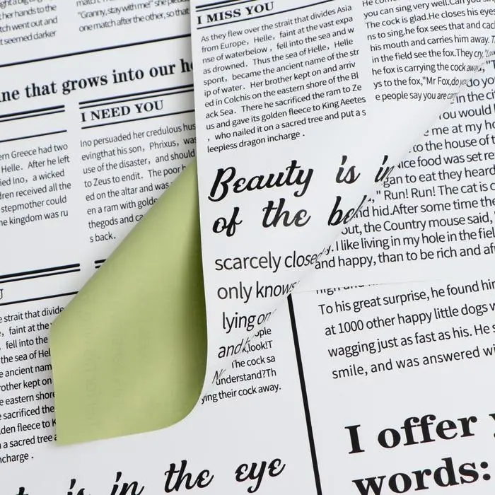 Плёнка матовая двухсторонняя &laquo;Газета&raquo; зелёный, 0.58&times;0.58 м