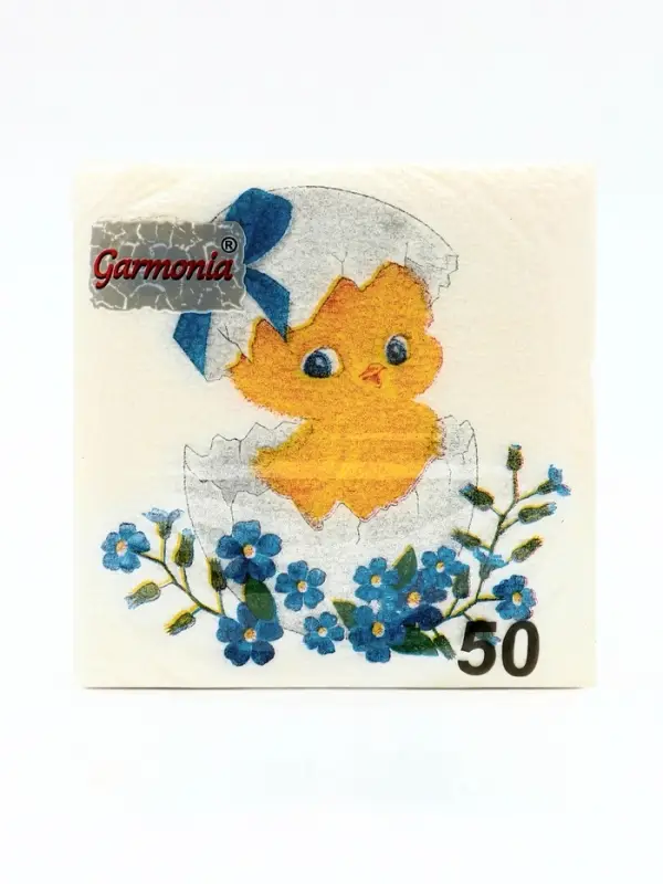 Салфетки бумажные пасхальные &laquo;Цыплёнок&raquo;, 1 слой, 24&times;24 см, 50 шт.