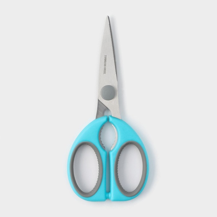 Ножницы кухонные Доляна &laquo;Эльба&raquo;, 22 см, цвет голубой