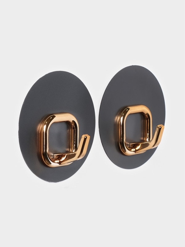 Набор самоклеящихся крючков "Gold", 2 шт 7х2,7х7 см