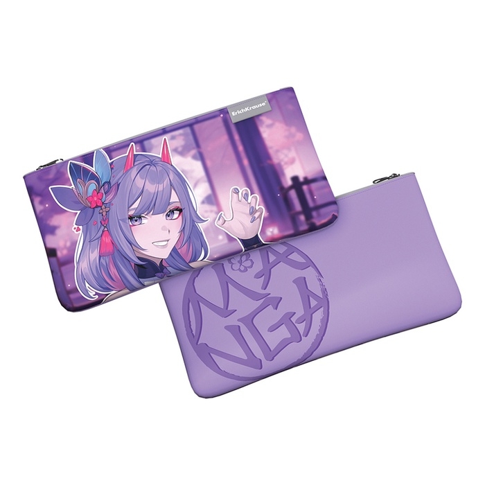 Пенал мягкий, 1 отделение, 120 х 220 мм, плоский, ErichKrause Manga, 60954