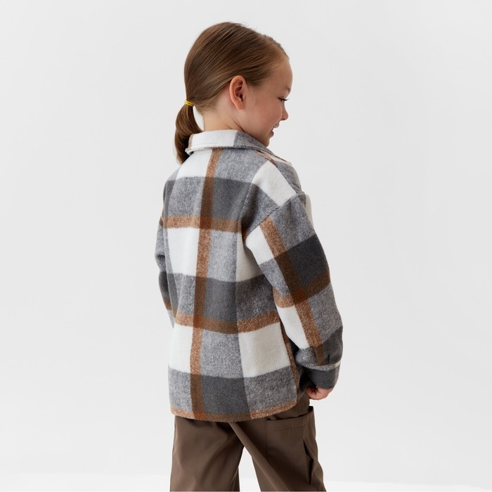 Рубашка детская KAFTAN утеплённая, цвет серо-бежевый, размер 38 (146-152 см)