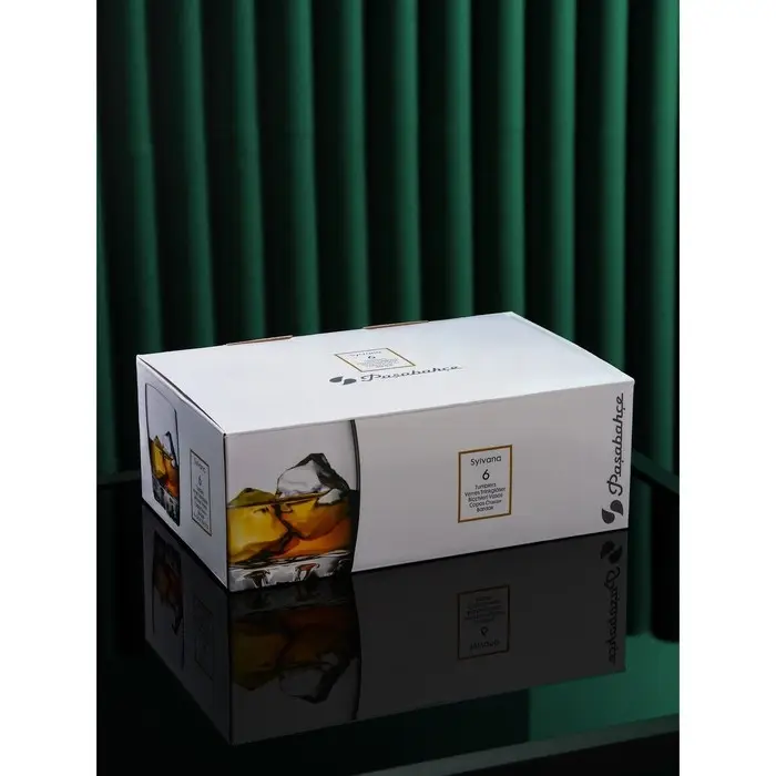 Стаканы для виски Paşabah&ccedil;e Sylvana, 305 мл, набор 6 шт., стекло, прозрачные