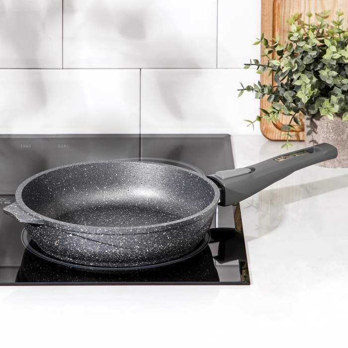 Сковорода Мечта &laquo;Гранит&raquo;, d=22 см, съёмная ручка, антипригарное покрытие, алюминий, серая
