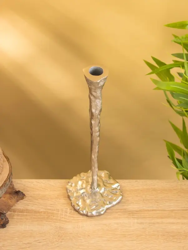 Подсвечник "Капель" алюминий 30 см, цв. серебро