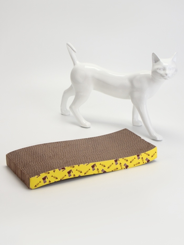 Когтеточка-лежанка "Пижон" из гофрокартона с кошачьей мятой "Волна", 44,5 х 21 х 4 см