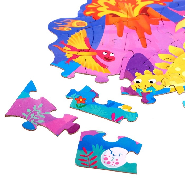 Фигурные пазлы 4 в 1 &laquo;Мир динозавров&raquo;, 9,12,15,20 элементов