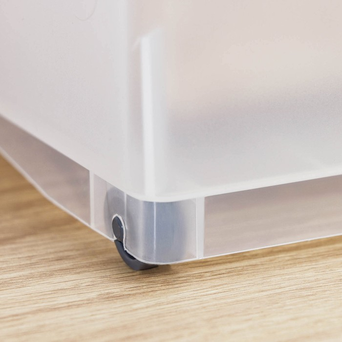 Контейнер хозяйственный с ручкой на колёсиках, 12,5 л, 45&times;16&times;25,5 см, прозрачный